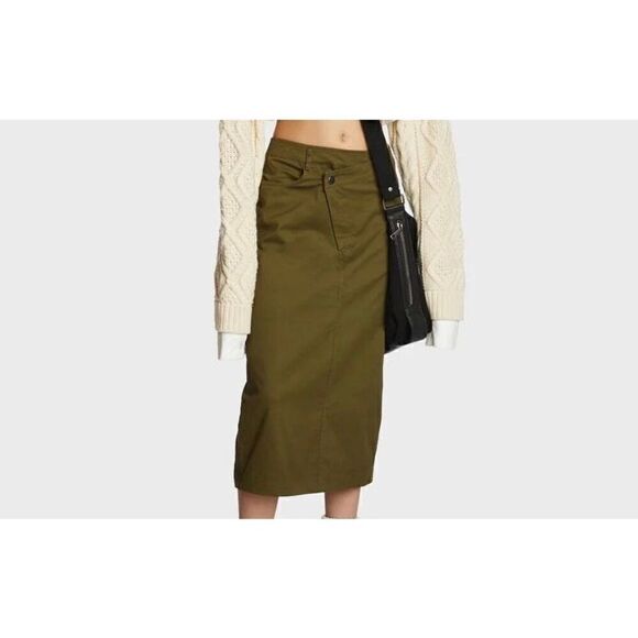 Olive twill skirt - Picture 1 of 10